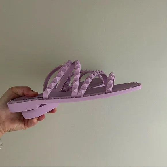 NIB Steve Madden Purple Skyler Studded Jelly Sandals Size 8 - Picture 5 of 8